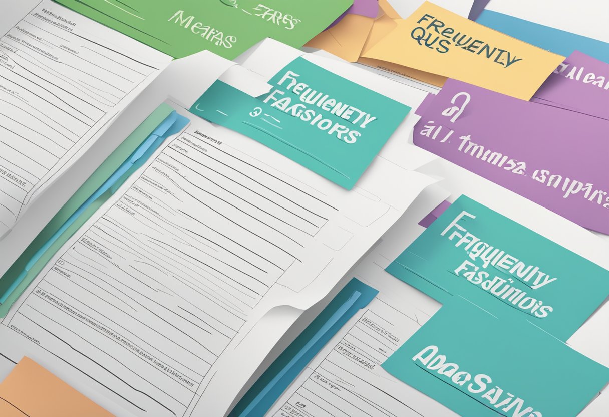 A stack of papers with "Frequently Asked Questions" and "median salary singapore" printed on them