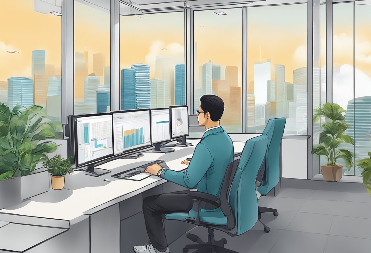 A person on a Dependant's Pass is working in an office in Singapore