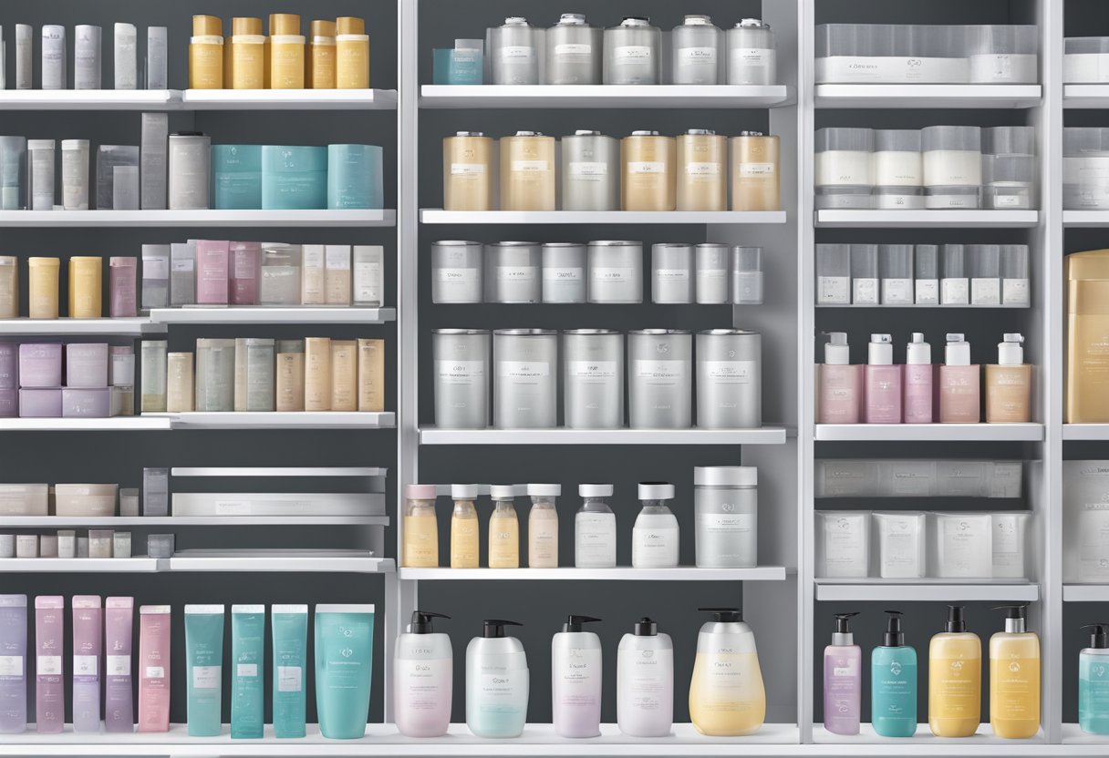 A range of Wacoal products in various sizes displayed on shelves with clear labeling and measurement guides