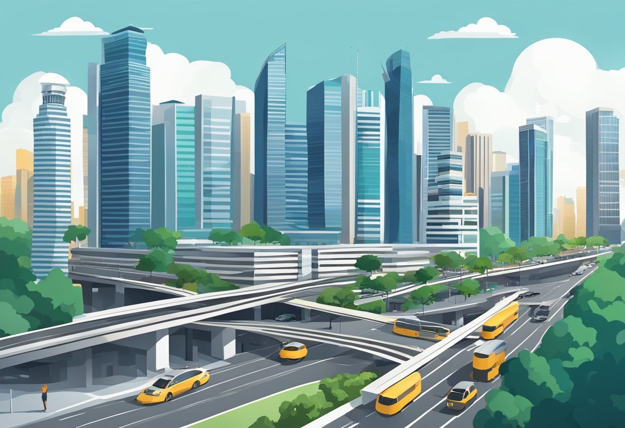The bustling streets of Singapore metropolis, with modern skyscrapers and efficient transportation systems, showcase operational excellence