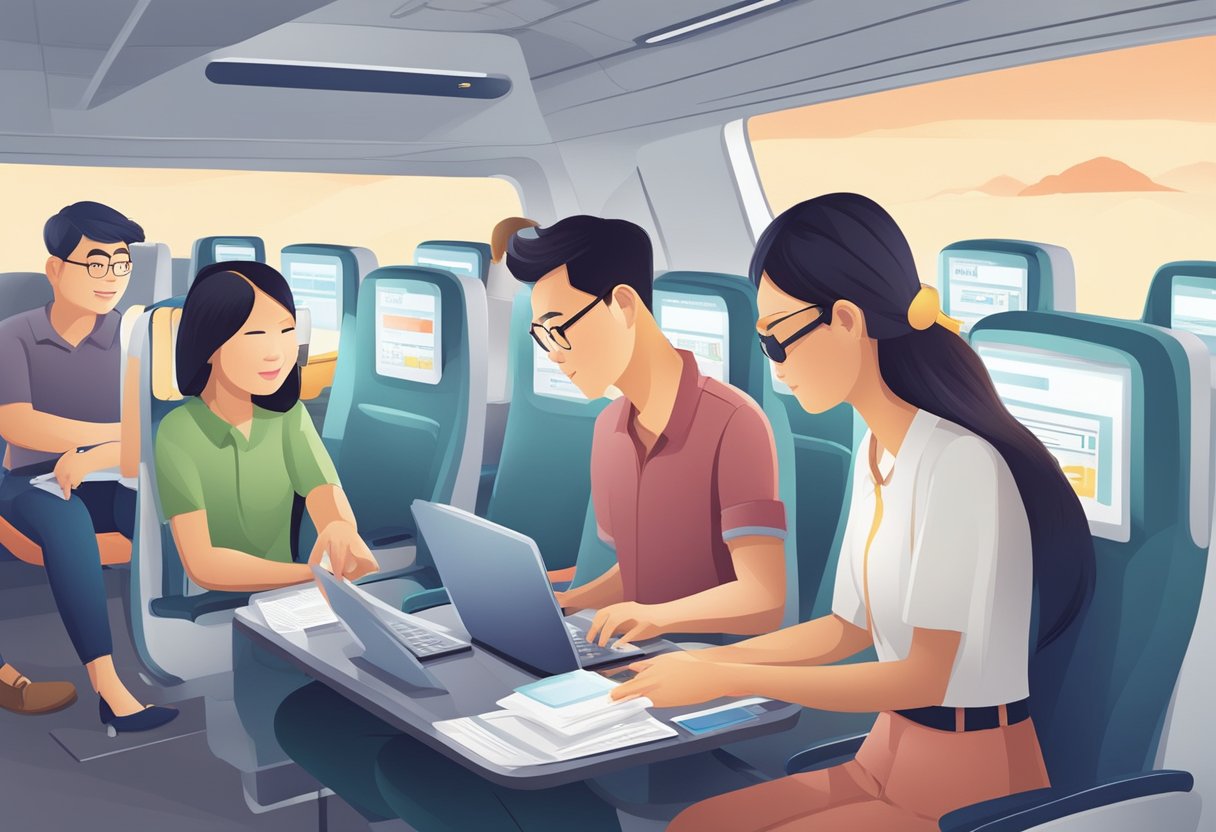 Passengers booking flight tickets online from Singapore to Hanoi