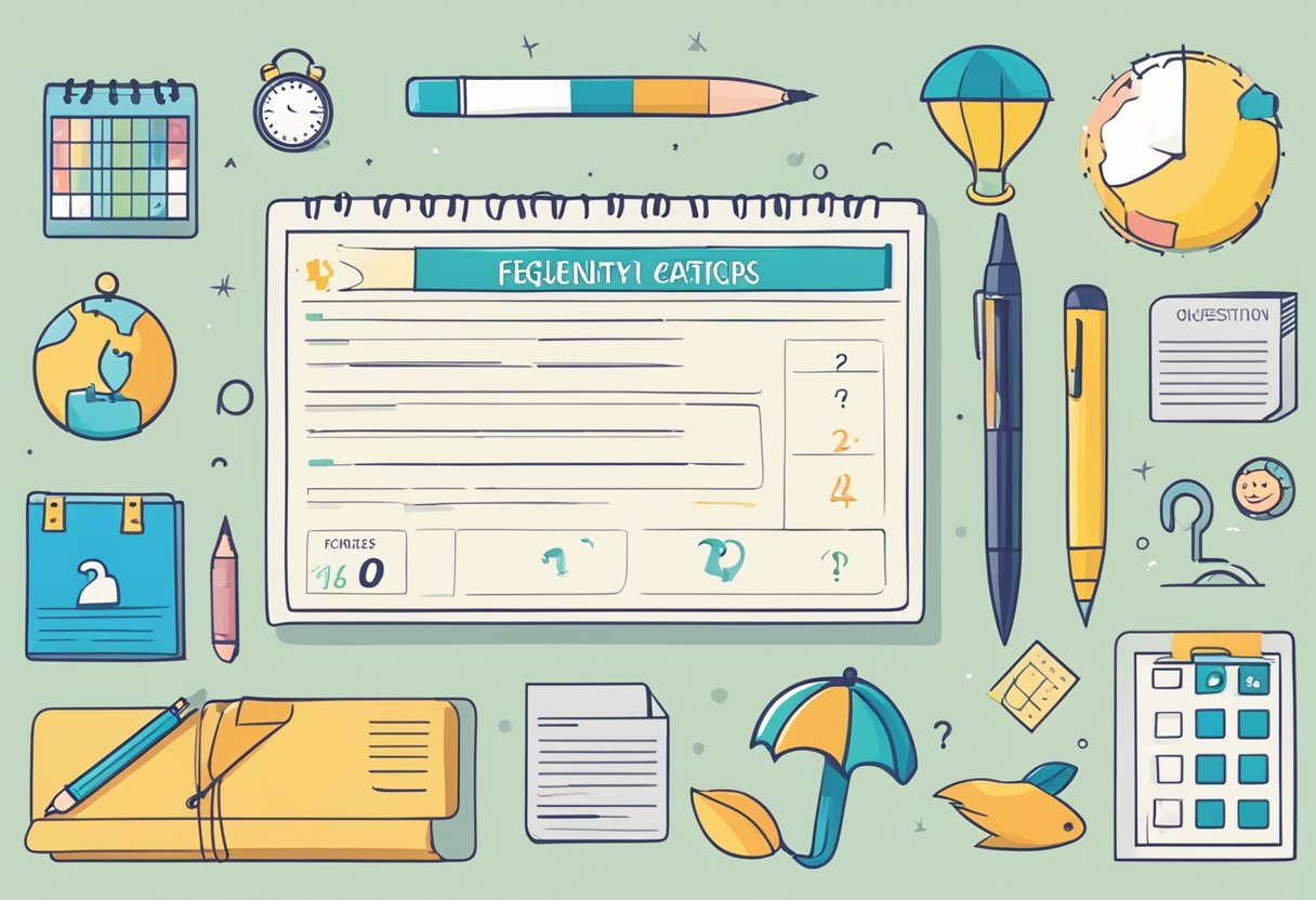 A colorful birth certificate with "Frequently Asked Questions" text surrounded by icons of a calendar, a pen, and a baby footprint