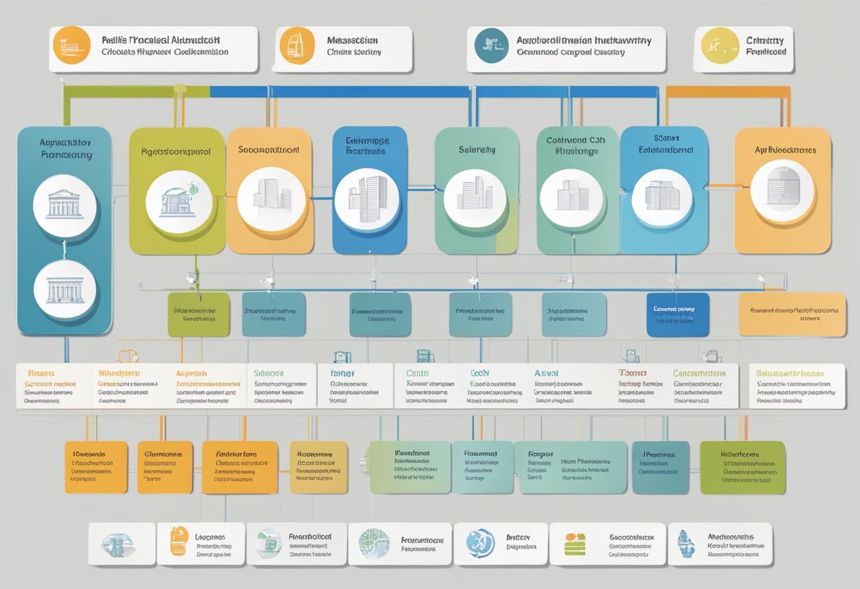 A hierarchical chart showing the Ministry of Trade and Industry's key personnel and their respective positions