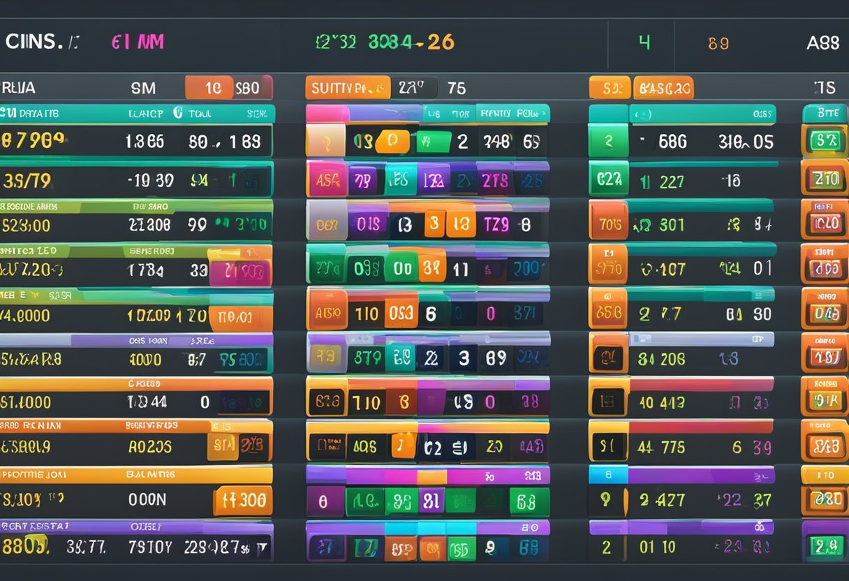 The Singapore pool current odds board displays colorful numbers and charts, with electronic screens updating in real-time