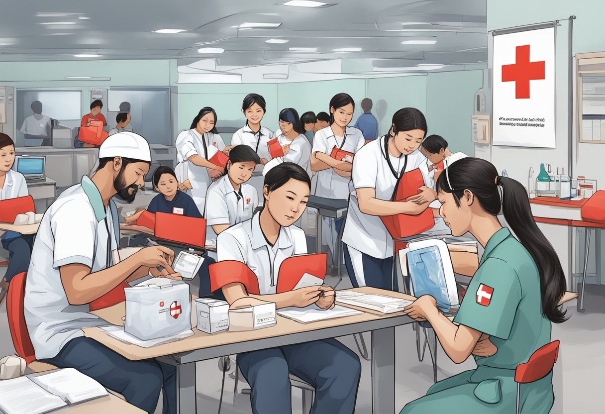 Red Cross Singapore services and programs: medical aid, disaster relief, blood donation, and community outreach