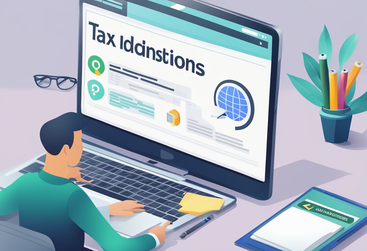 A computer screen displaying a webpage with the title "Frequently Asked Questions Tax Identification Number Singapore" and a list of questions and answers below