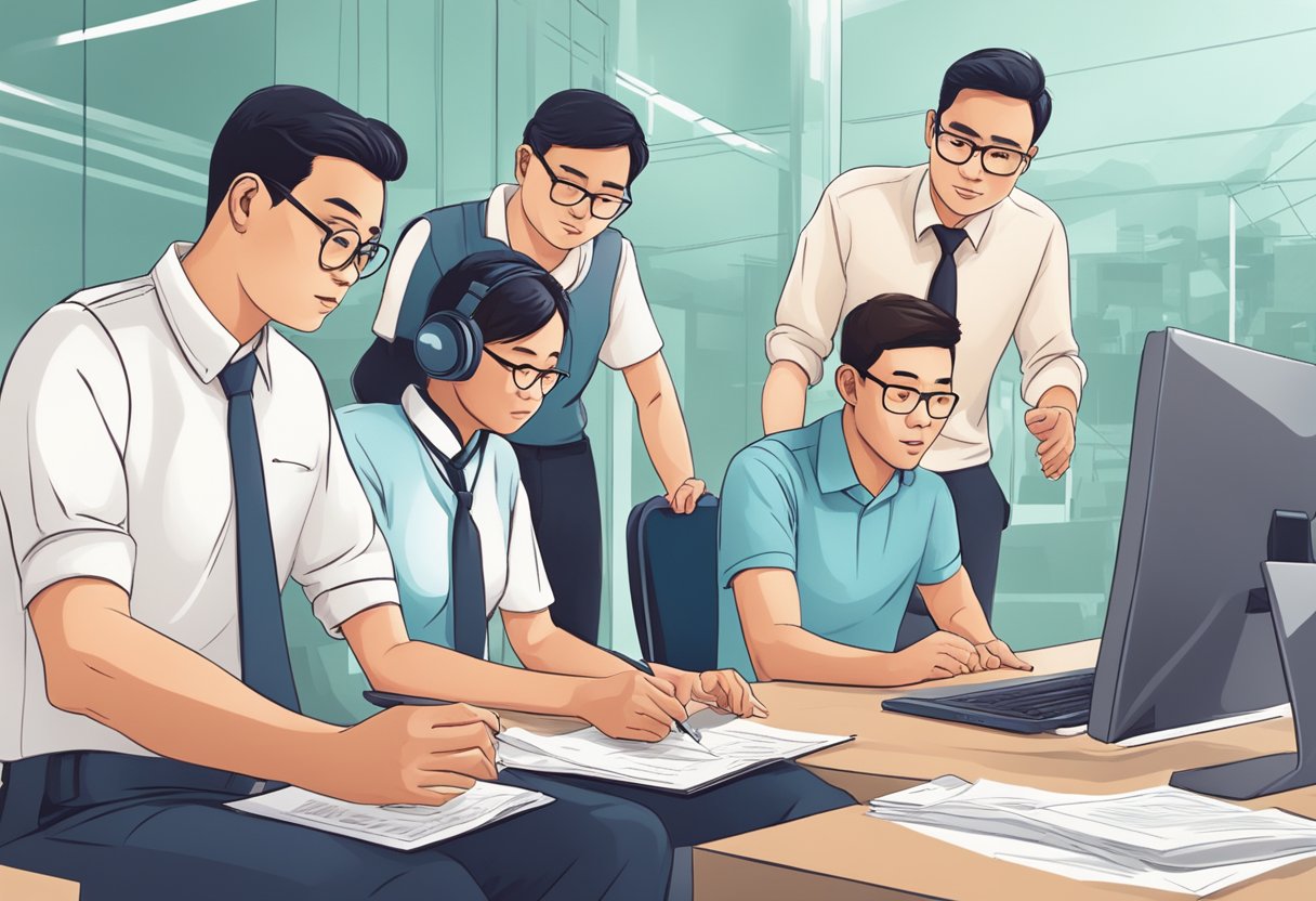 A group of people in Singapore work together to combat scams, sharing information and resources to protect the community