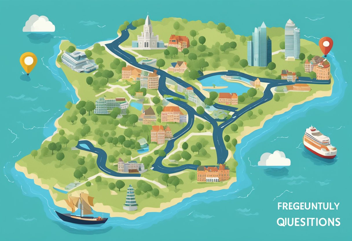 A map of Singapore and Amsterdam with a "Frequently Asked Questions" banner above