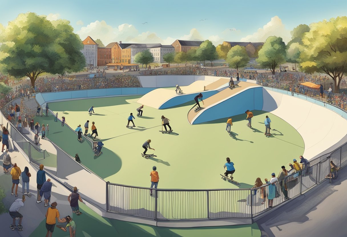 People gather at Somerset Skate Park, enjoying events and embracing skate park culture. The park is alive with energy and excitement