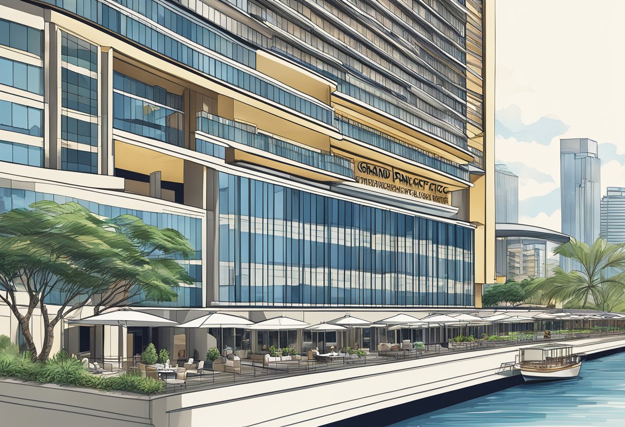 The grand Pan Pacific Hotel in Singapore, with its modern architecture and stunning waterfront location, exudes luxury and sophistication