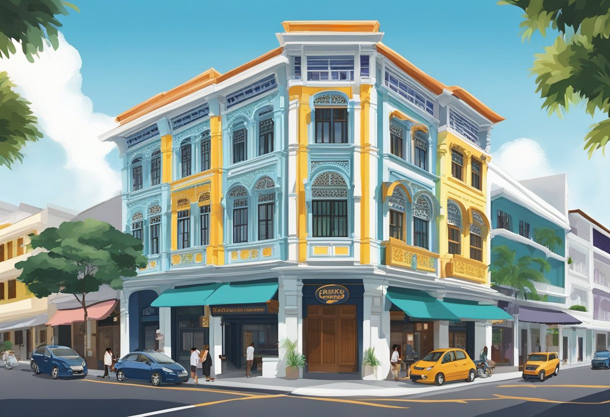The vibrant facade of Hotel Indigo Singapore Katong, with its Peranakan-inspired architecture and colorful shophouses, stands out against the bustling streets of the historic Katong neighborhood