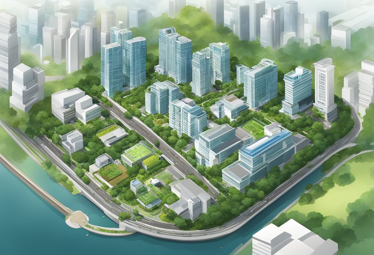 Aerial view of 2 Havelock Road, Singapore with surrounding buildings and greenery