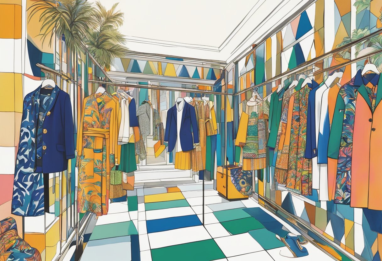 Vibrant patterns and bold colors adorn the Kenzo Collection display, drawing in curious onlookers with its unique and eye-catching designs