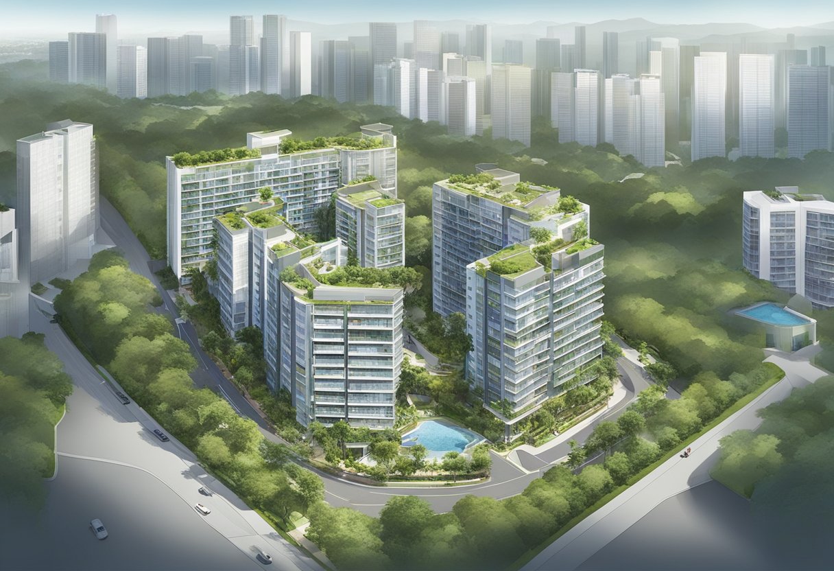 Aerial view of Avenue South Residence on Silat Avenue, Singapore