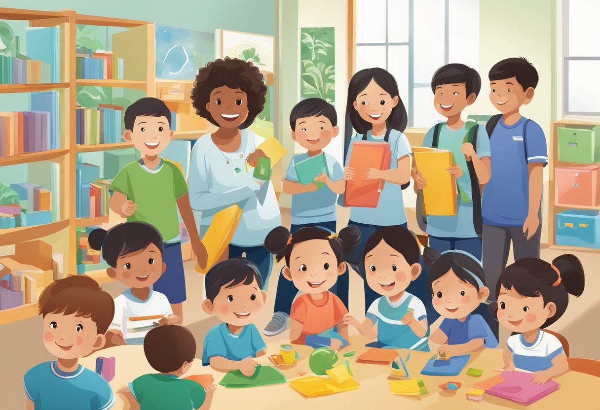 A diverse group of children engaging in various activities at Singapore Children's Society's programs and services