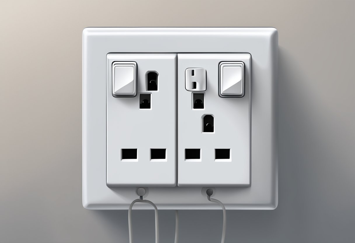 A power outlet with a plug designed for the Singapore voltage standard