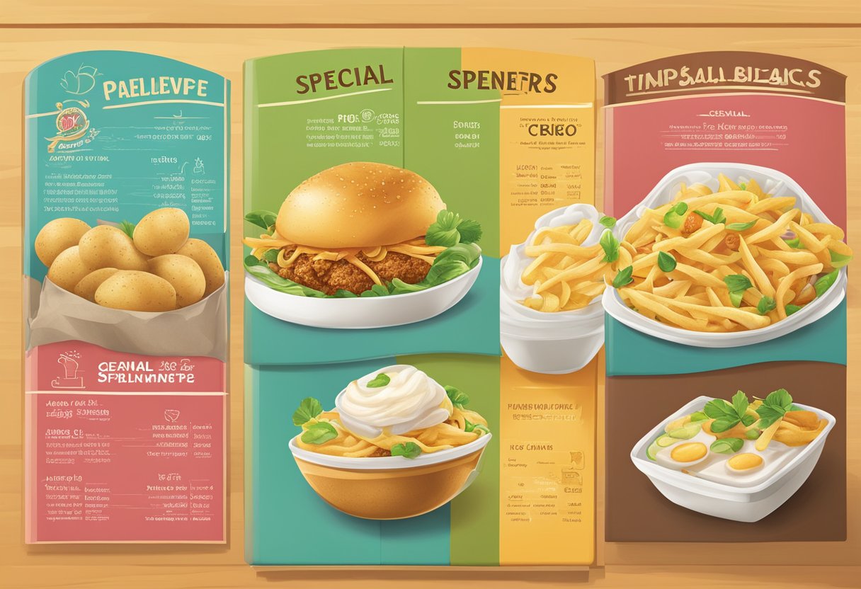 Colorful menu board featuring potato corner's special flavors and highlights in Singapore
