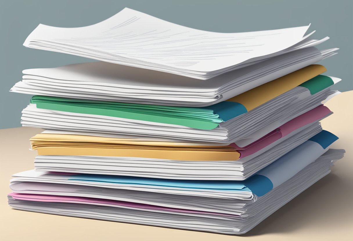 A stack of FAQ papers with "Singapore Age" prominently displayed on top