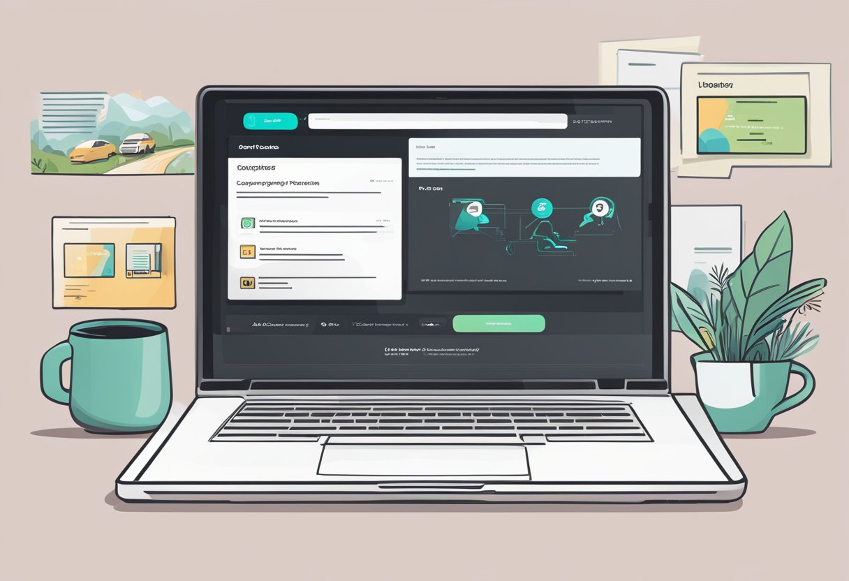 A laptop displaying the Uber Singapore website with a list of frequently asked questions