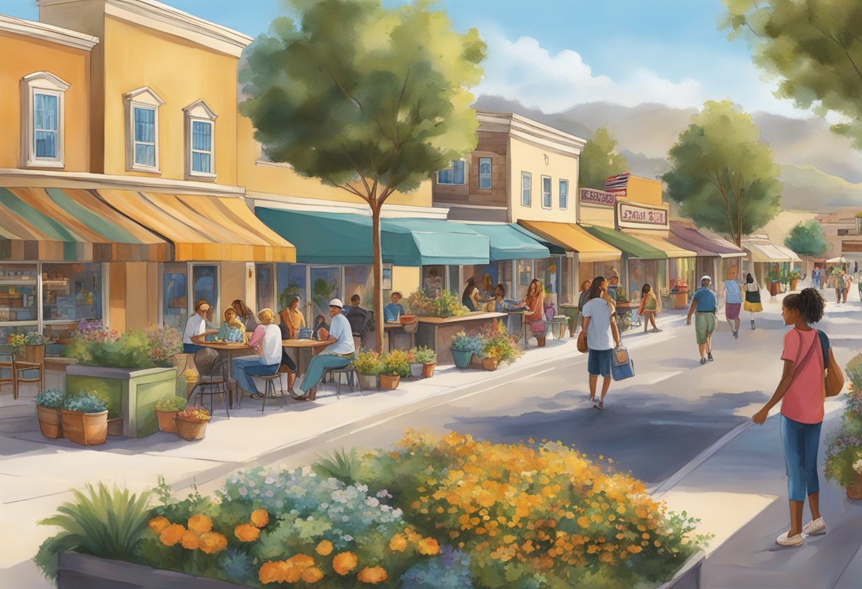 The bustling streets of Otay Ranch are lined with vibrant shops and restaurants, while families and friends enjoy the lively atmosphere