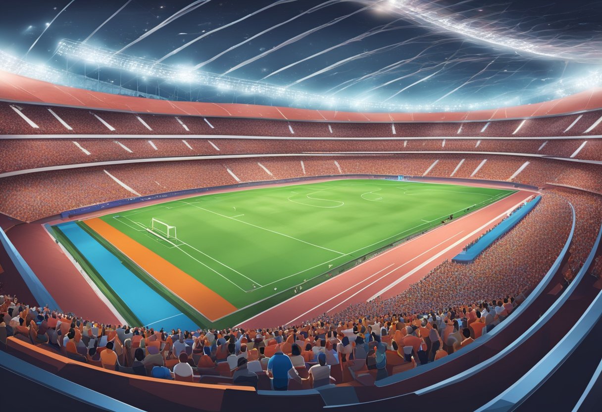 The Singapore stadium buzzes with energy as fans fill the seats, and athletes prepare for competition on the field