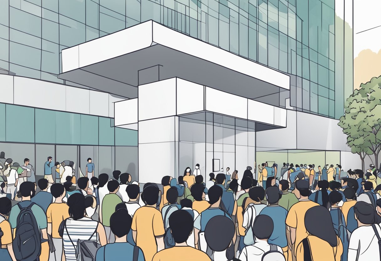The iPhone 13 release date in Singapore: A crowd gathers outside the Apple store, eagerly awaiting the latest model