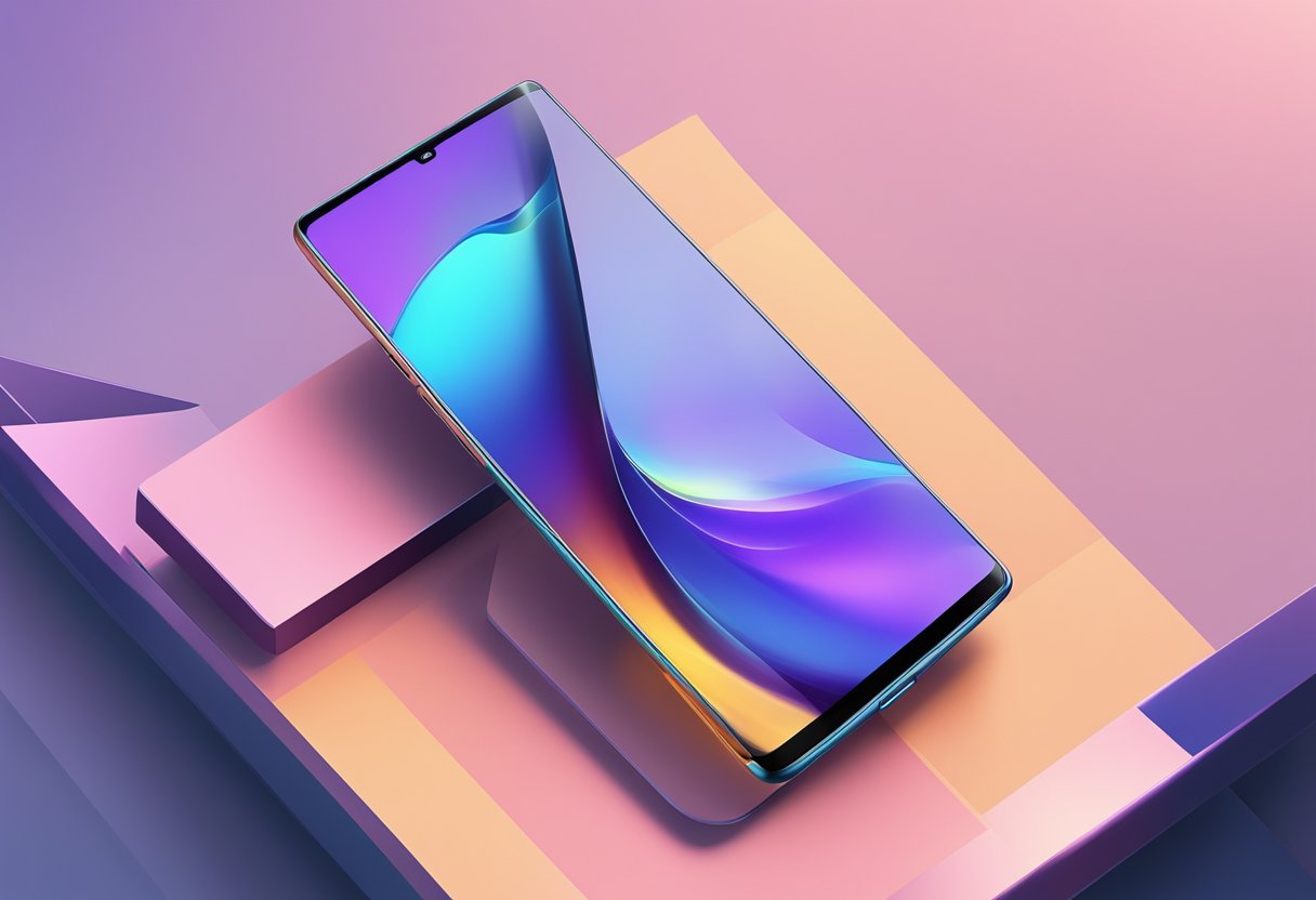 A sleek Samsung mobile phone displayed against a futuristic backdrop, showcasing its innovative features and cutting-edge technology