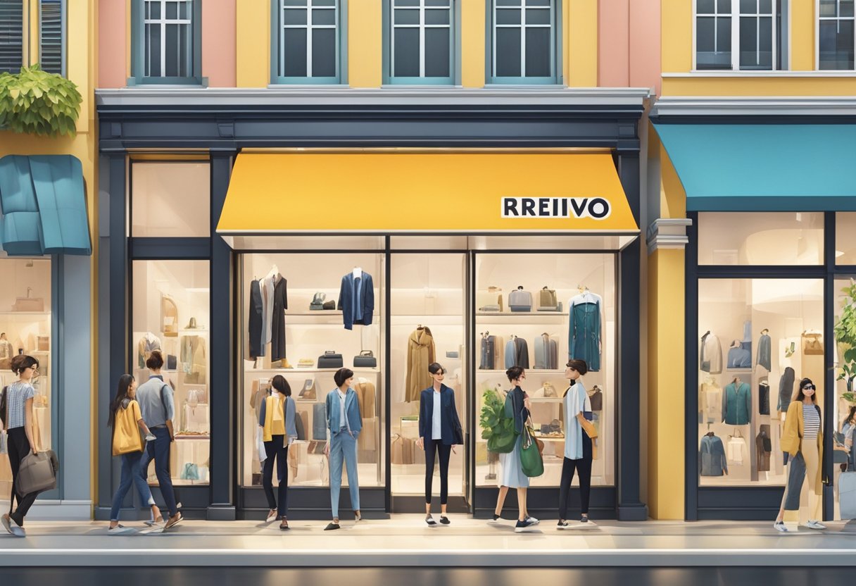 The Urban Revivo store in Singapore is bustling with shoppers, with modern and stylish clothing displayed in the storefront windows