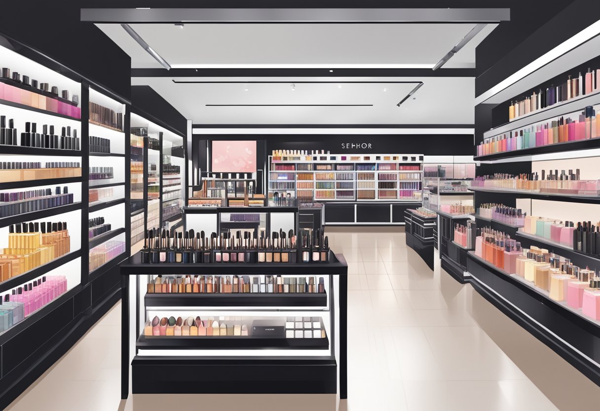 Sephora Singapore Outlets: Bright, modern store with rows of beauty products, sleek displays, and a bustling crowd