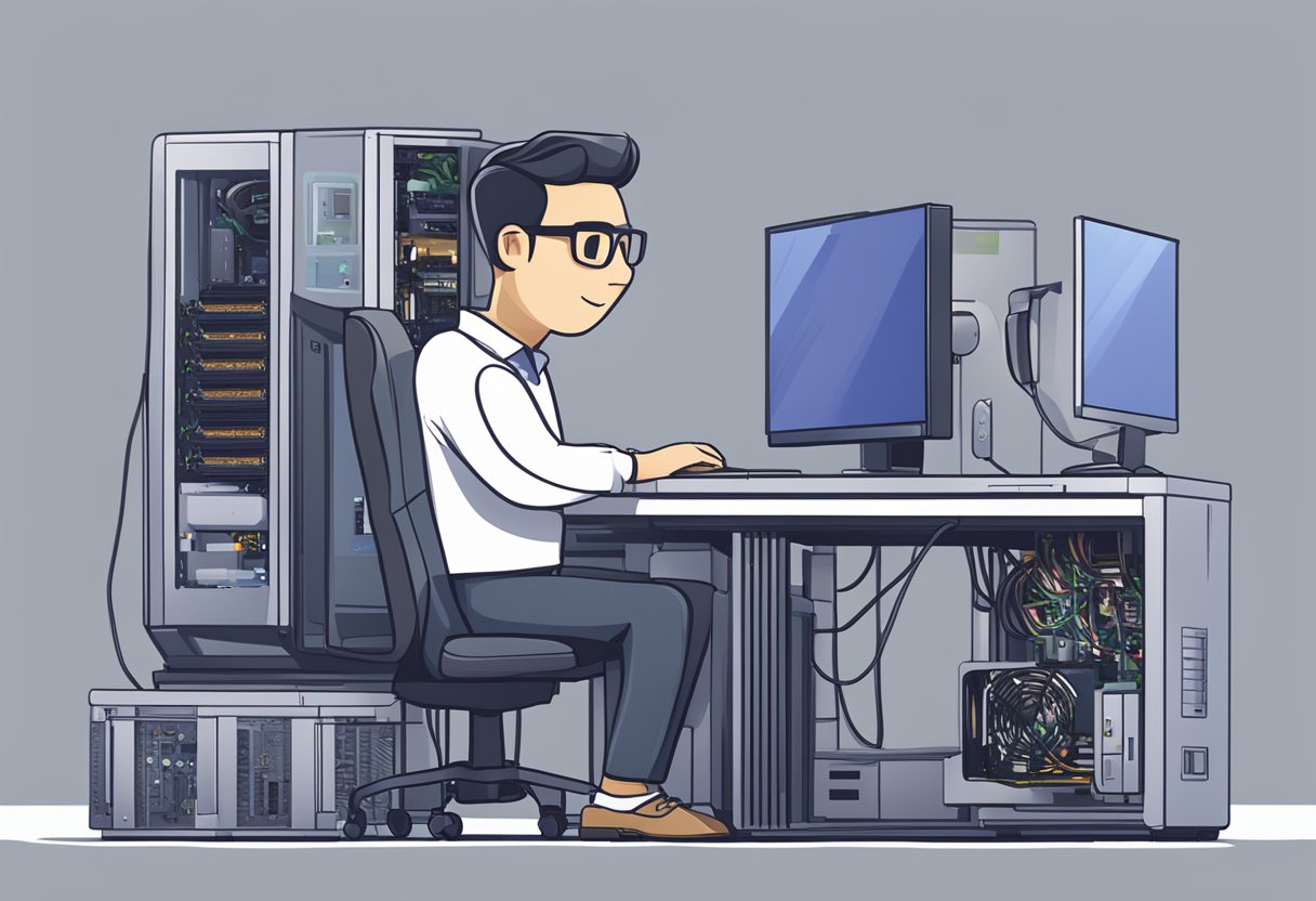 A computer technician assembling a custom-built PC in Singapore