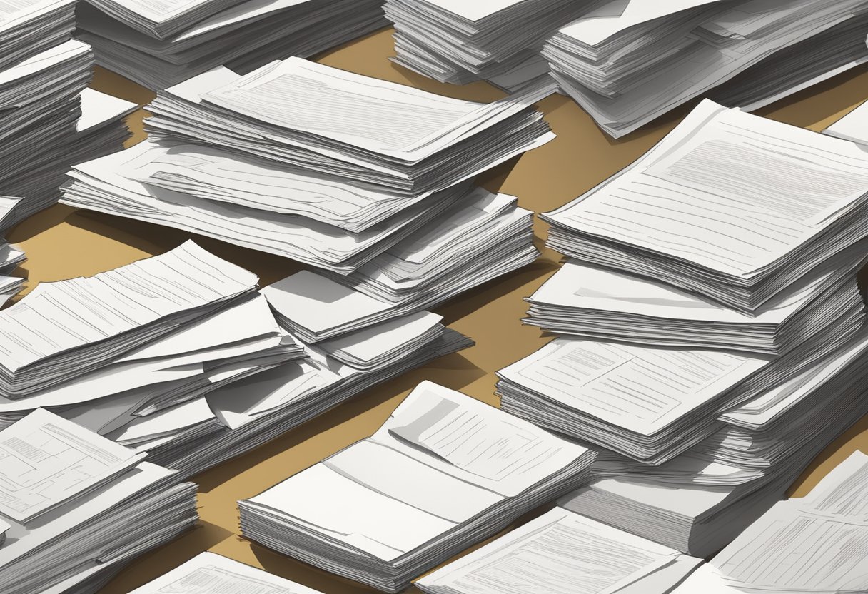 A stack of test papers scattered on a desk in a classroom in Singapore