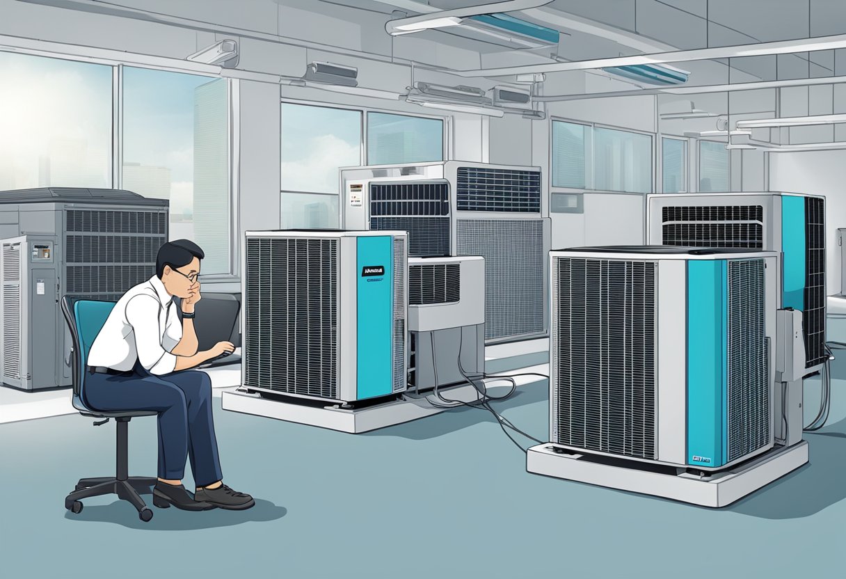 A customer service representative answering questions about Daikin air conditioning units in Singapore