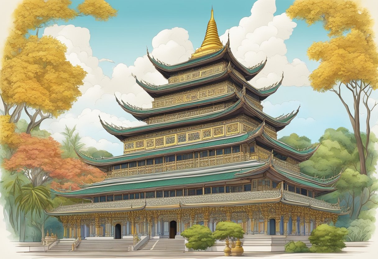 A Burmese temple in Singapore, adorned with intricate carvings and colorful pagodas, stands as a symbol of cultural significance