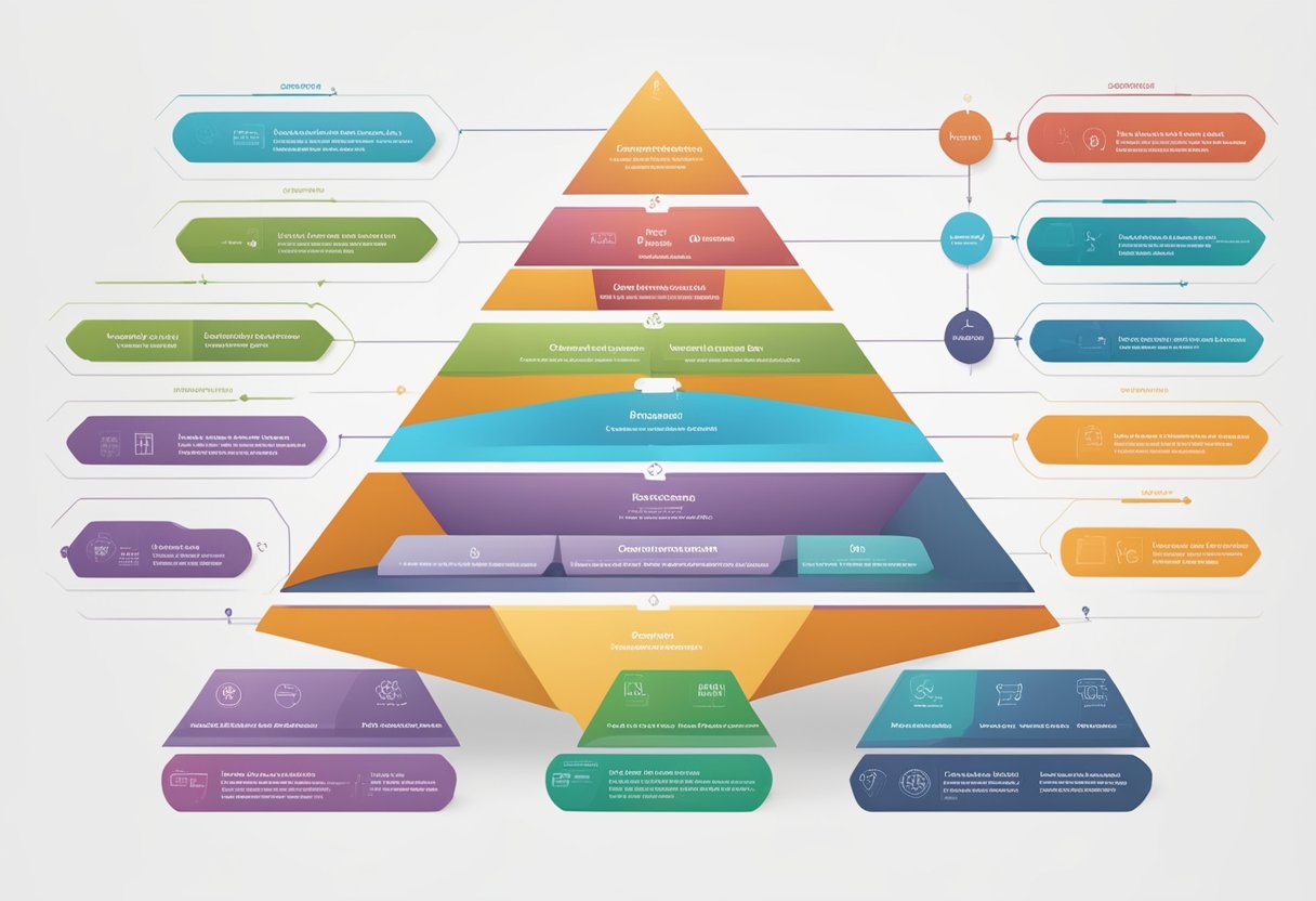 A pyramid-shaped organisational structure with MTI Singapore at the top, surrounded by key entities in a circular formation