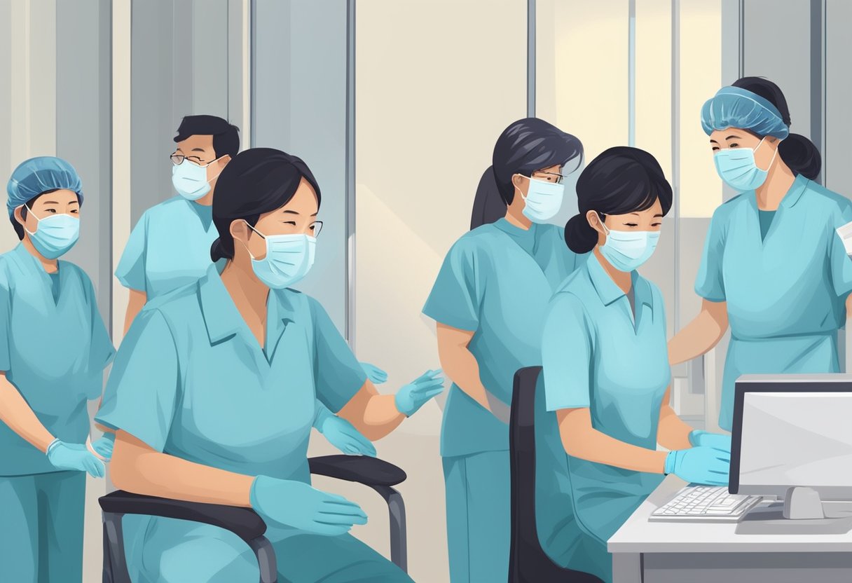 Health officials in Singapore coordinate response to coronavirus. Masks, gloves, and sanitizer are distributed. Patients are quarantined and treated