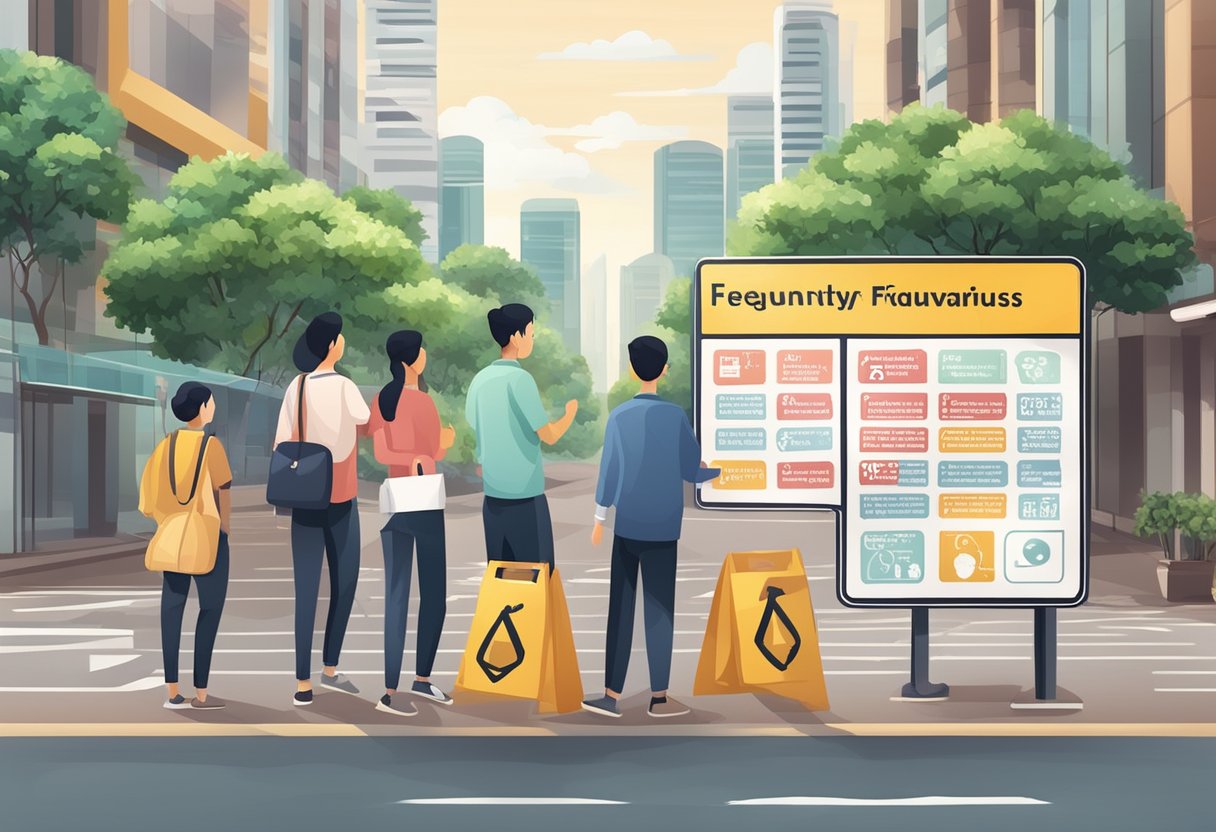 A signboard with "Frequently Asked Questions" about coronavirus in Singapore