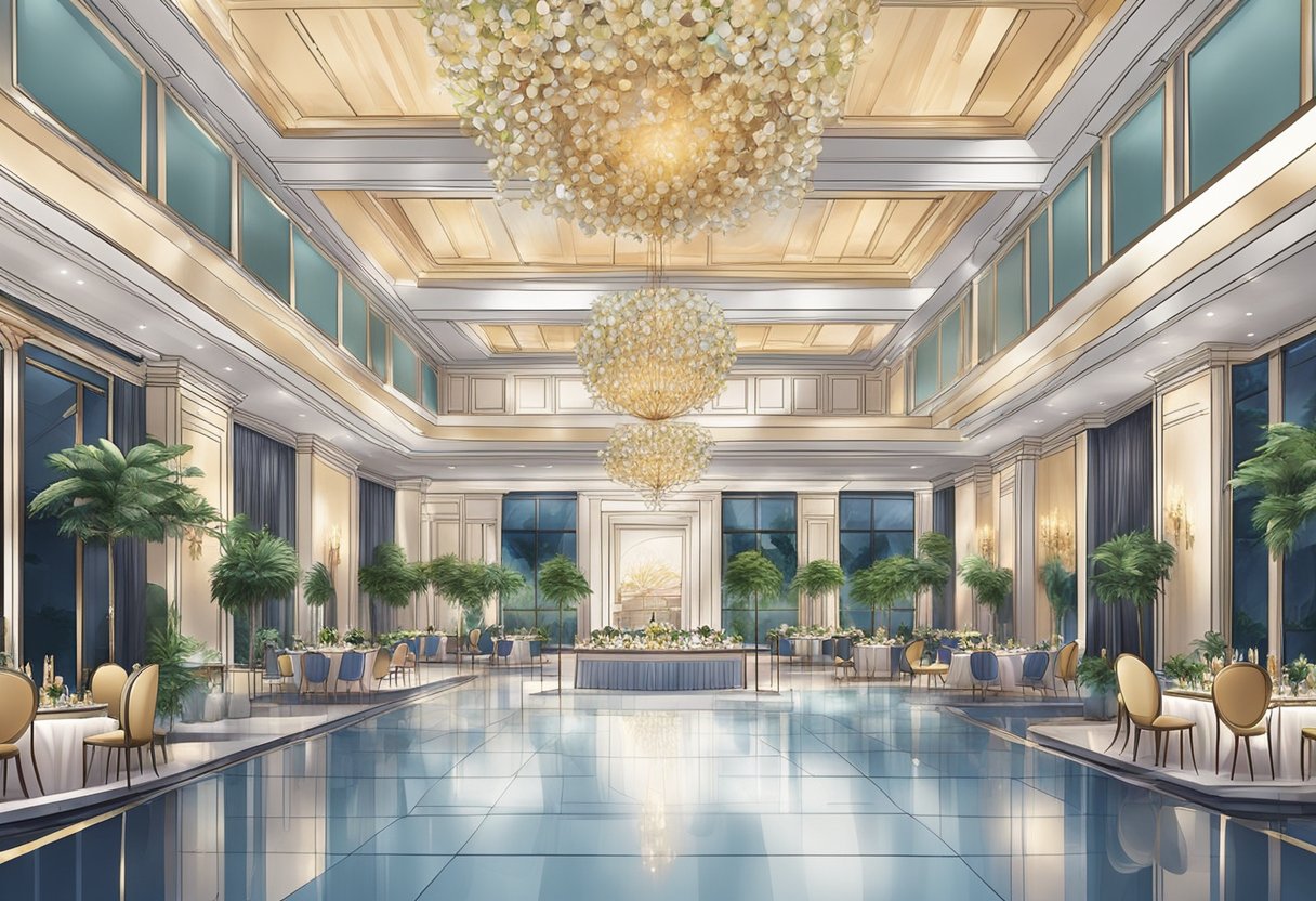 A luxurious event space with elegant catering and amenities in Singapore