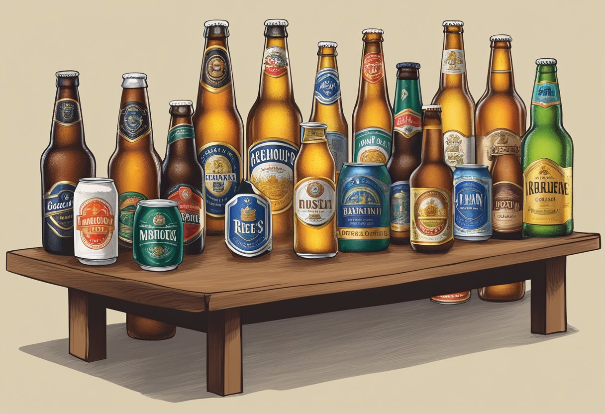 A table with various beer brands from Singapore, accompanied by a list of frequently asked questions about the beers