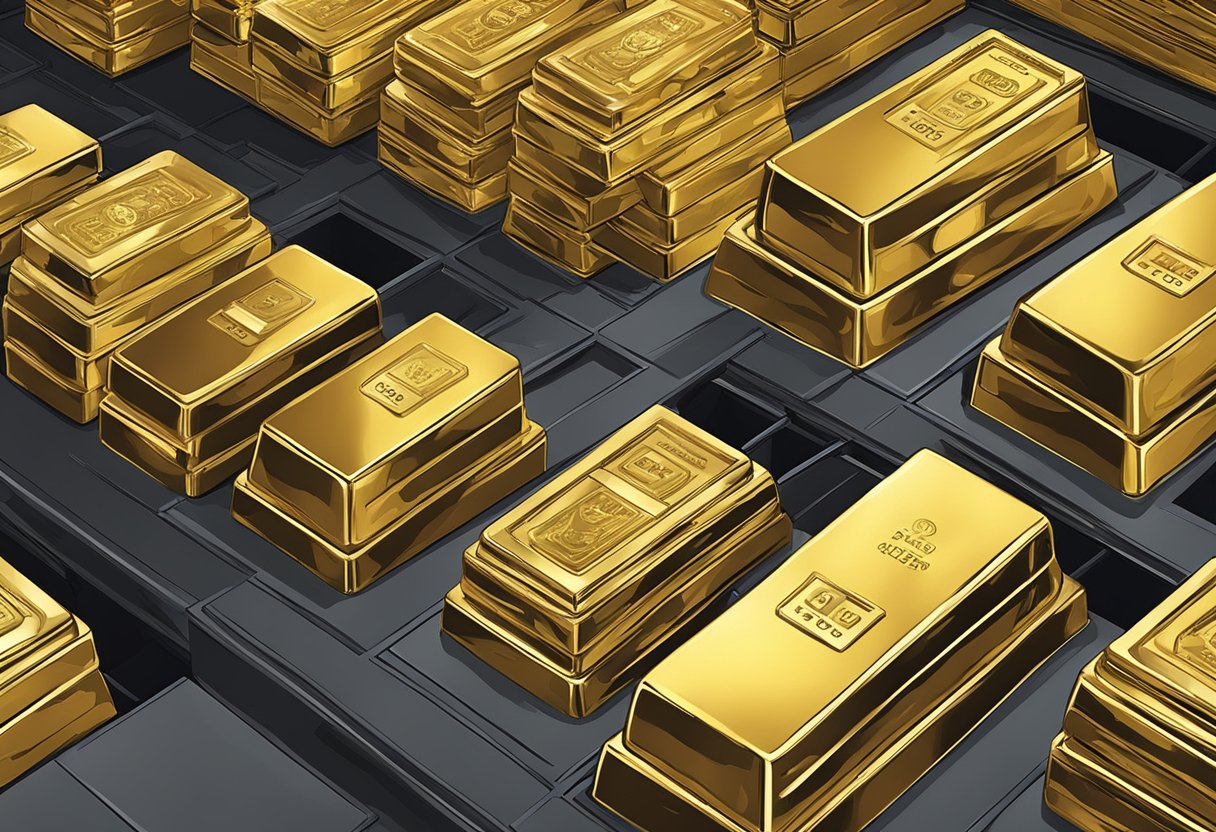 A secure vault holds stacks of gold bullion in Singapore