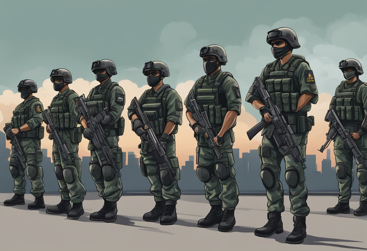 Special forces in Singapore stand in formation, displaying their structured organization and discipline