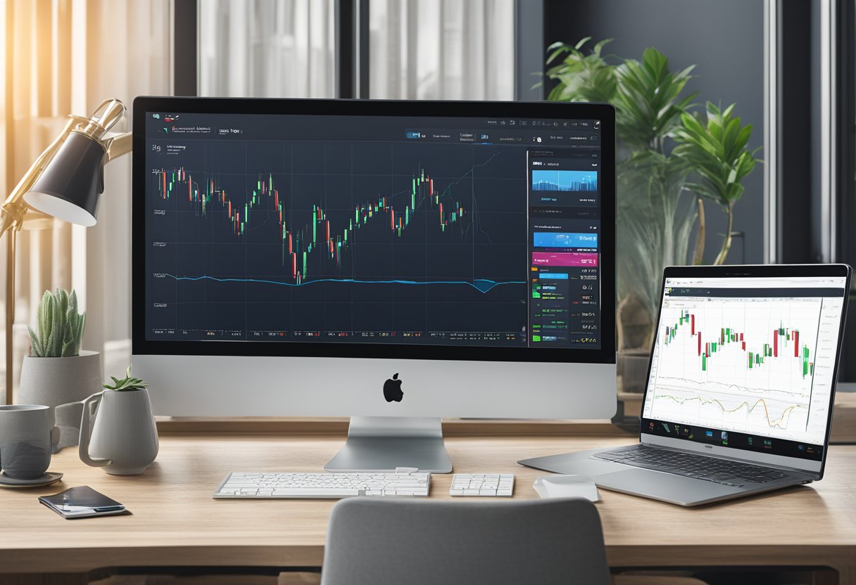 AxiTrader Pro logo on a sleek, modern trading platform with real-time market data and professional charting tools