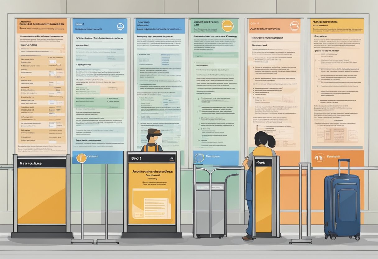 Traveller guidelines posted at Singapore border, with a list of requirements for entry