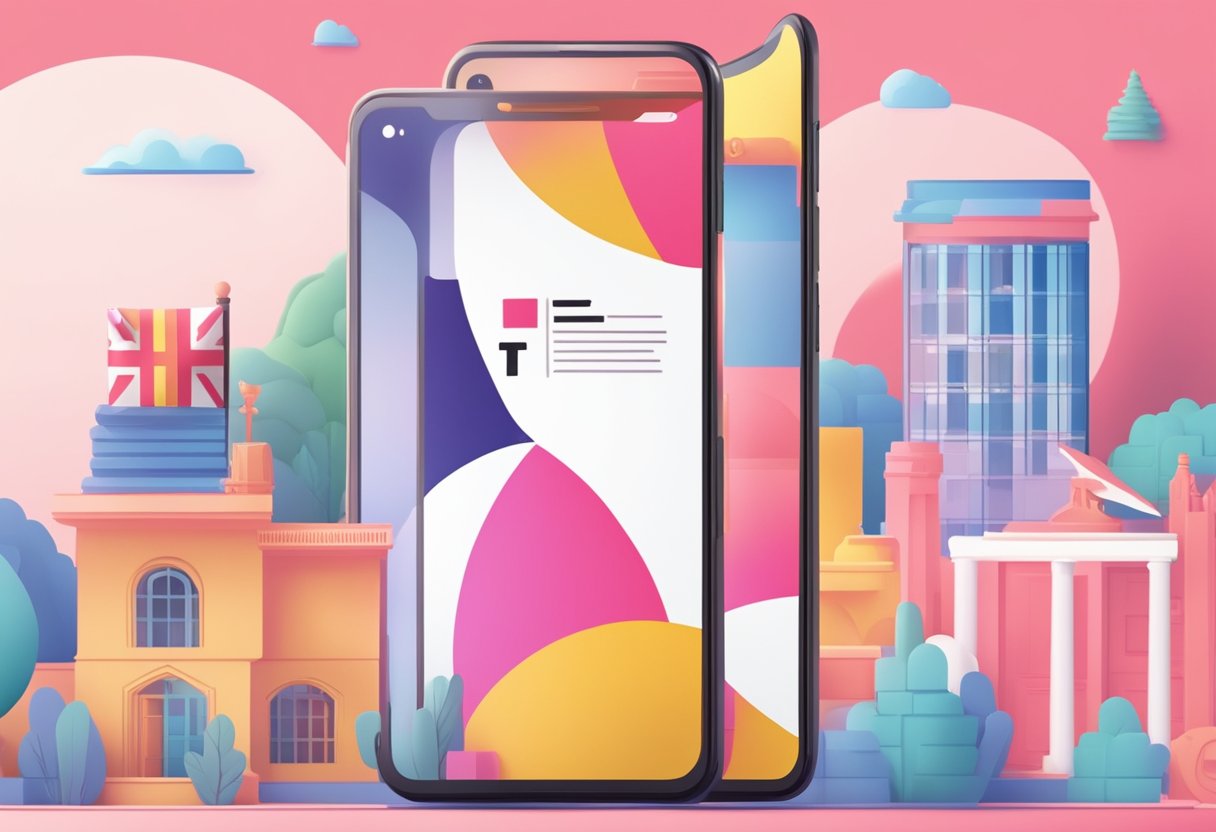 A smartphone with the TikTok app open, displaying the Frequently Asked Questions page with the Singapore flag in the background