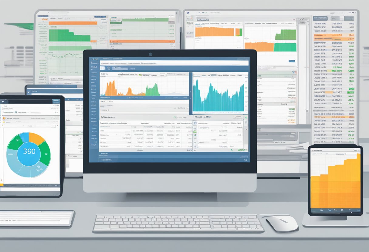 A computer screen displaying the StocksToTrade Oracle Alert System with various stock symbols and price movements. Multiple alerts and notifications pop up on the screen