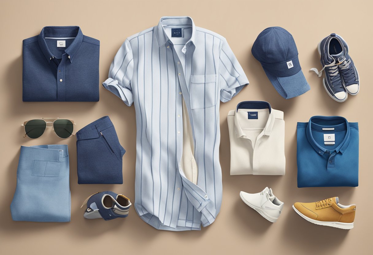 A vibrant display of Gap apparel, showcasing the brand's signature style and high-quality craftsmanship, with a focus on details and textures