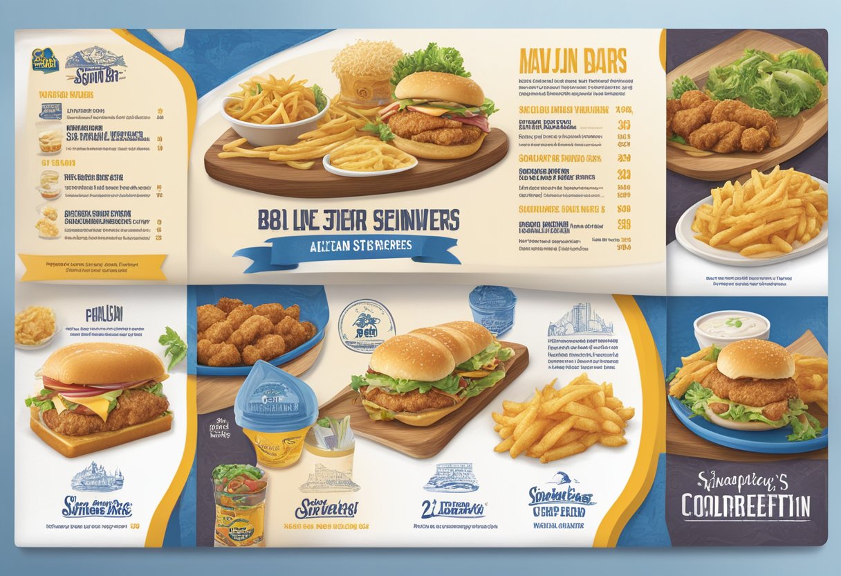 A menu board displays Long John Silver's Singapore pricing with colorful illustrations and clear, easy-to-read text