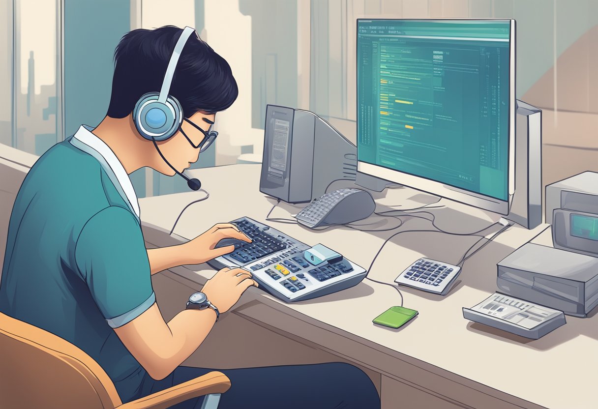 A person dials the ICA Singapore hotline for assistance