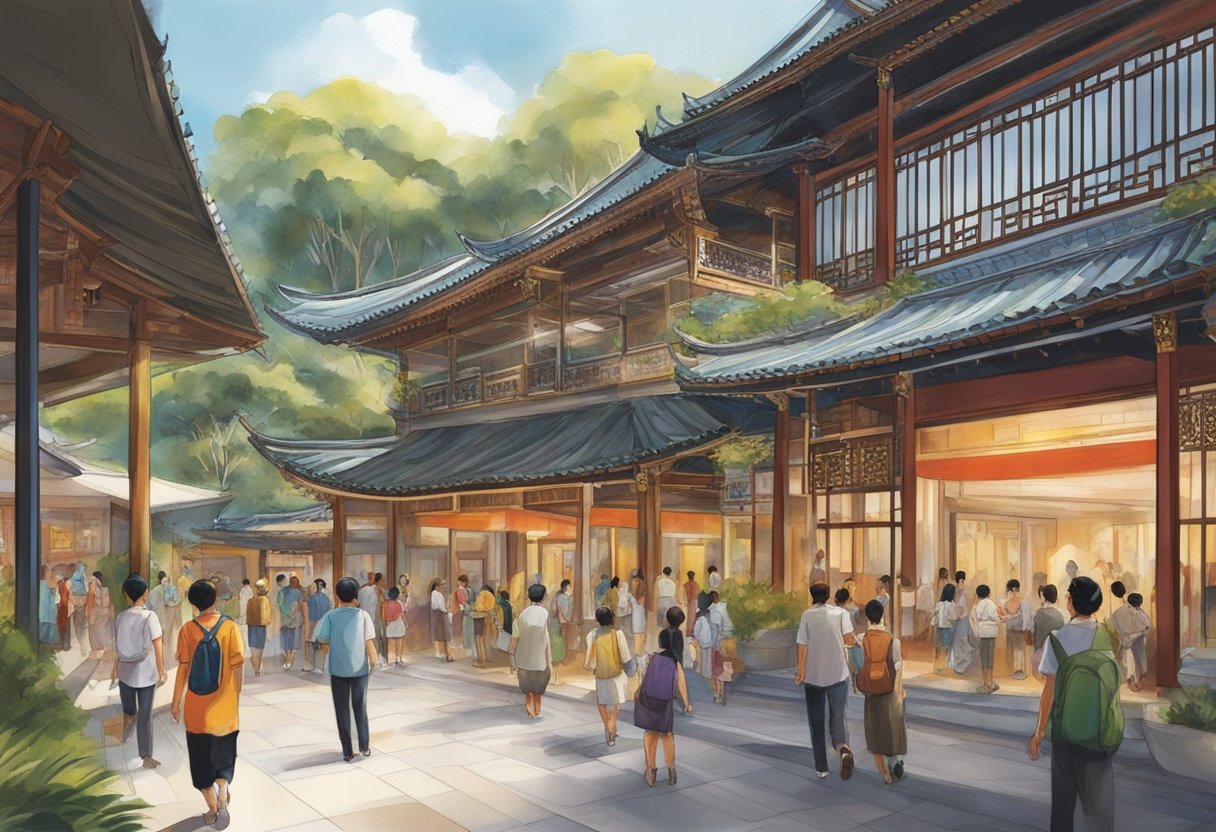 The Singapore Chinese Cultural Centre buzzes with cultural engagement. Vibrant performances and exhibitions fill the space, while visitors immerse themselves in the rich heritage