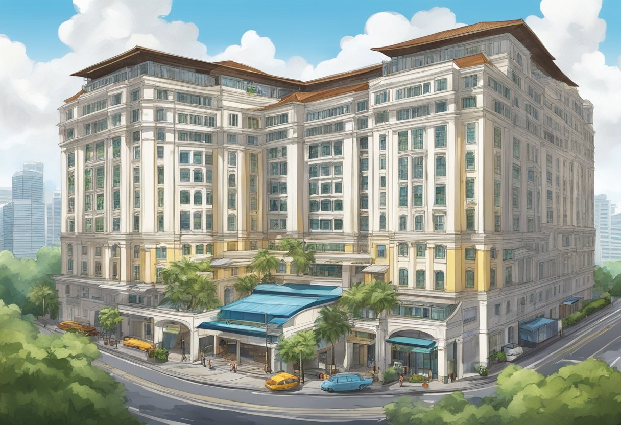 The hotel stands tall in the heart of Singapore, easily accessible from major transportation hubs