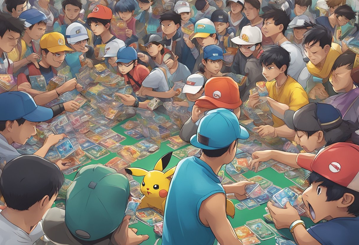 Trainers battle with powerful Pokemon cards in a crowded Singapore tournament